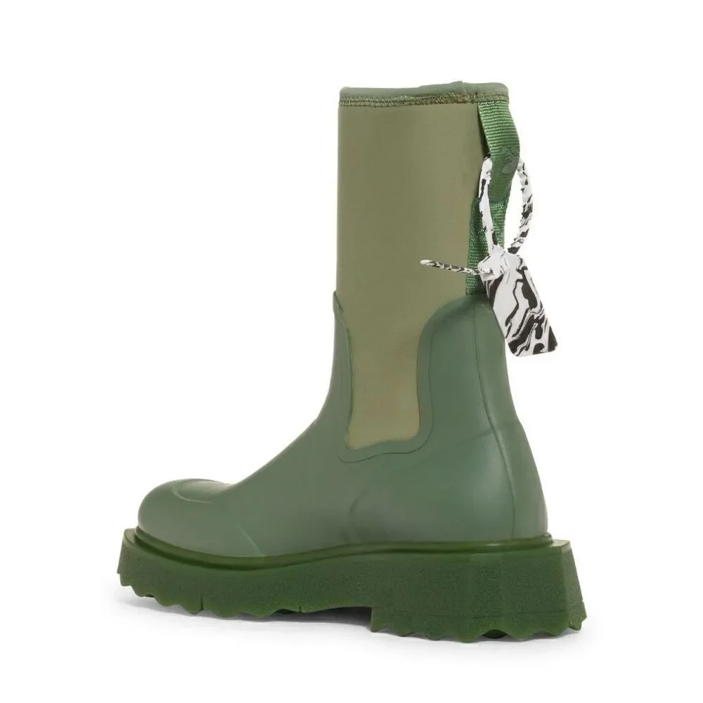 Revolve OFF-WHITE Zip-tie Rubber Rain Boots in Green (Women's)